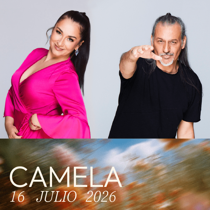 Promotional poster for Camela at Es Jardí on 16 July 2026.