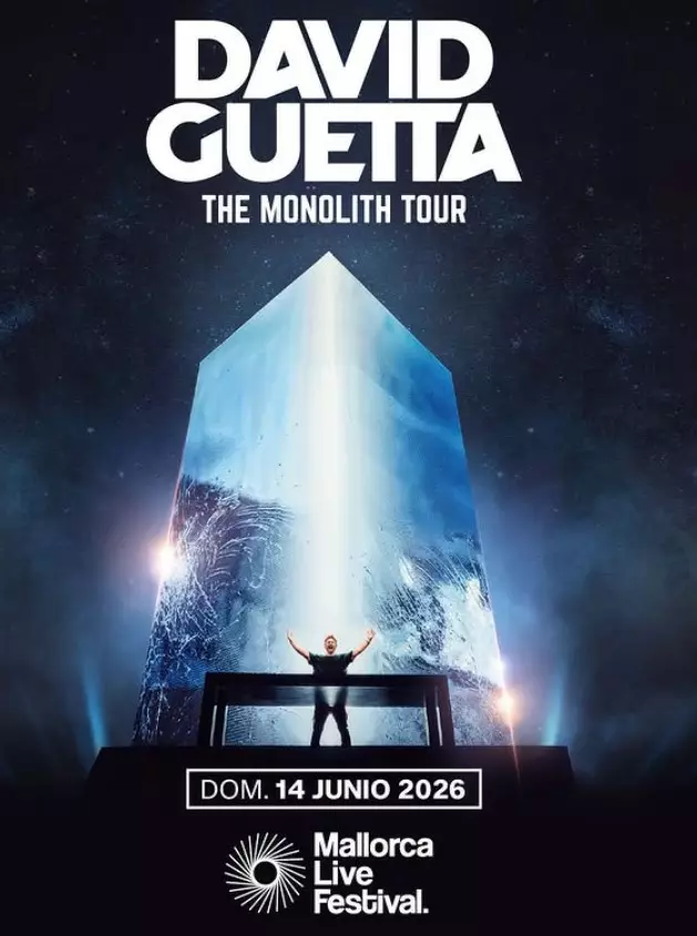 Poster for David Guetta “The Monolith Tour” at Mallorca Live Festival on June 14, 2026.