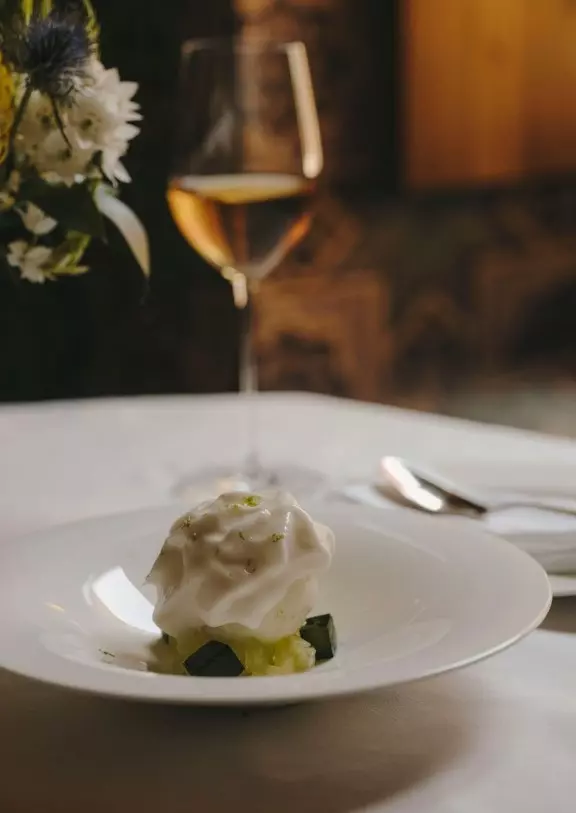 Elegant plated Christmas Eve dinner dish at Grand Hotel Son Net